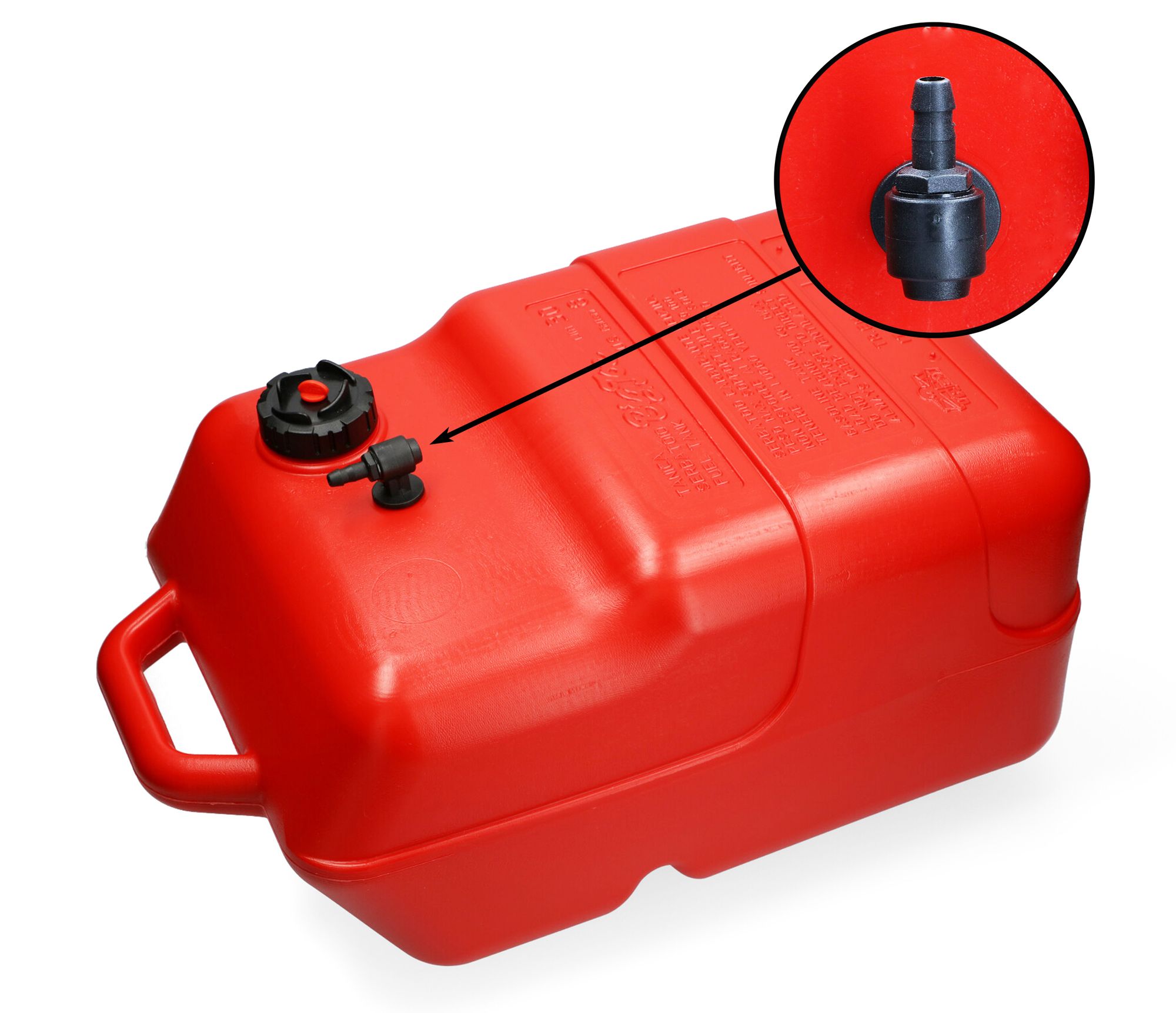 Kraftstofftank rot / Anschlussnippel (8mm)