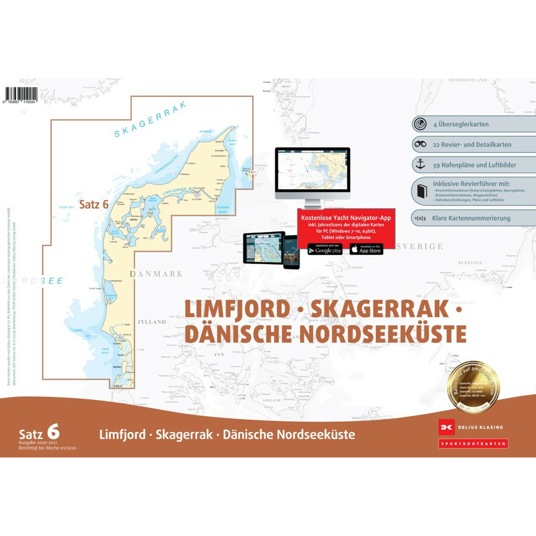 Delius Klasing Sportbootkarten Satz 6: Limfjord - Skagerrak - Dänische Nordseeküste (Ausgabe 2020/2021)
