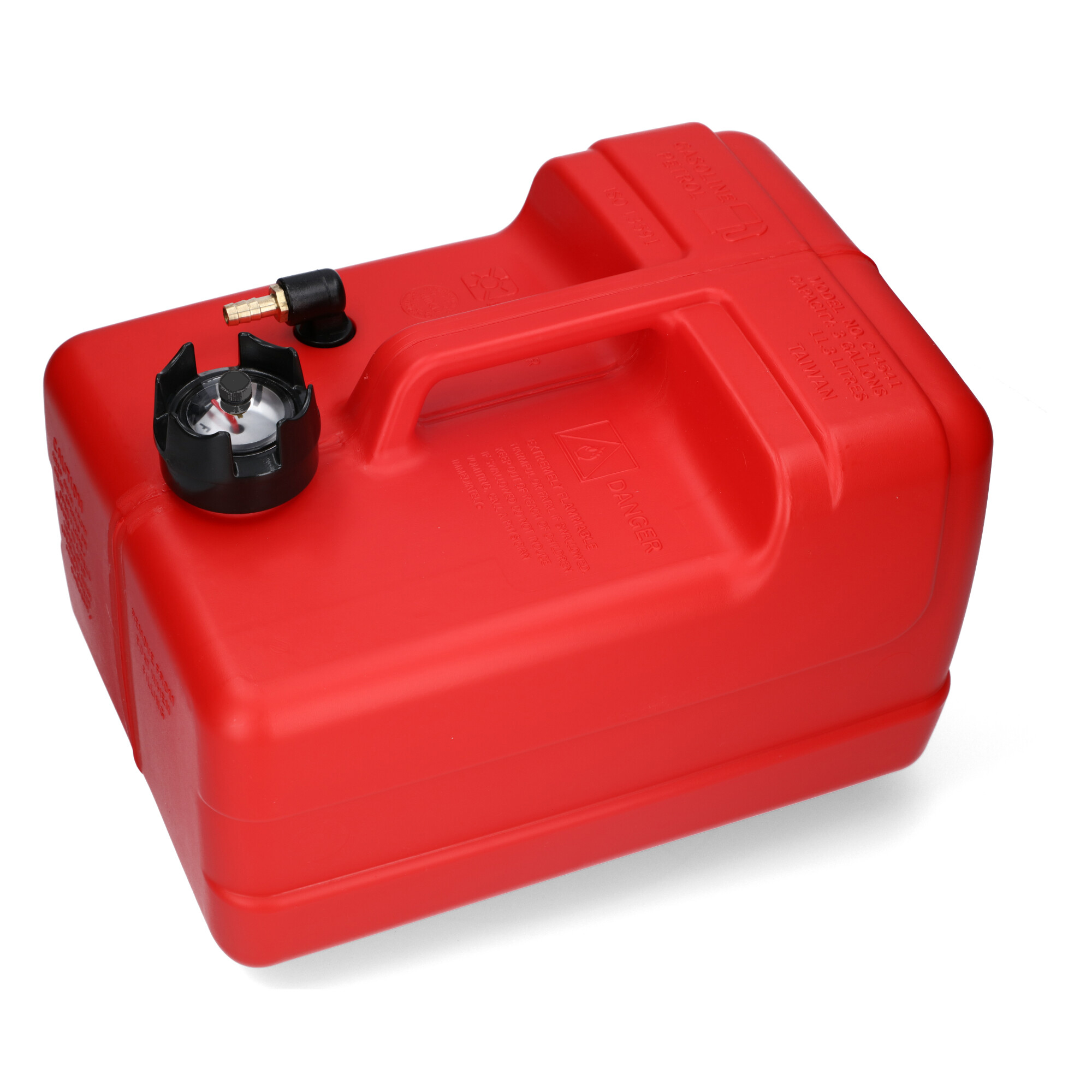 Kraftstofftank rot mit Nippel (10mm) Anschluss / Füllstandsanzeige manuell