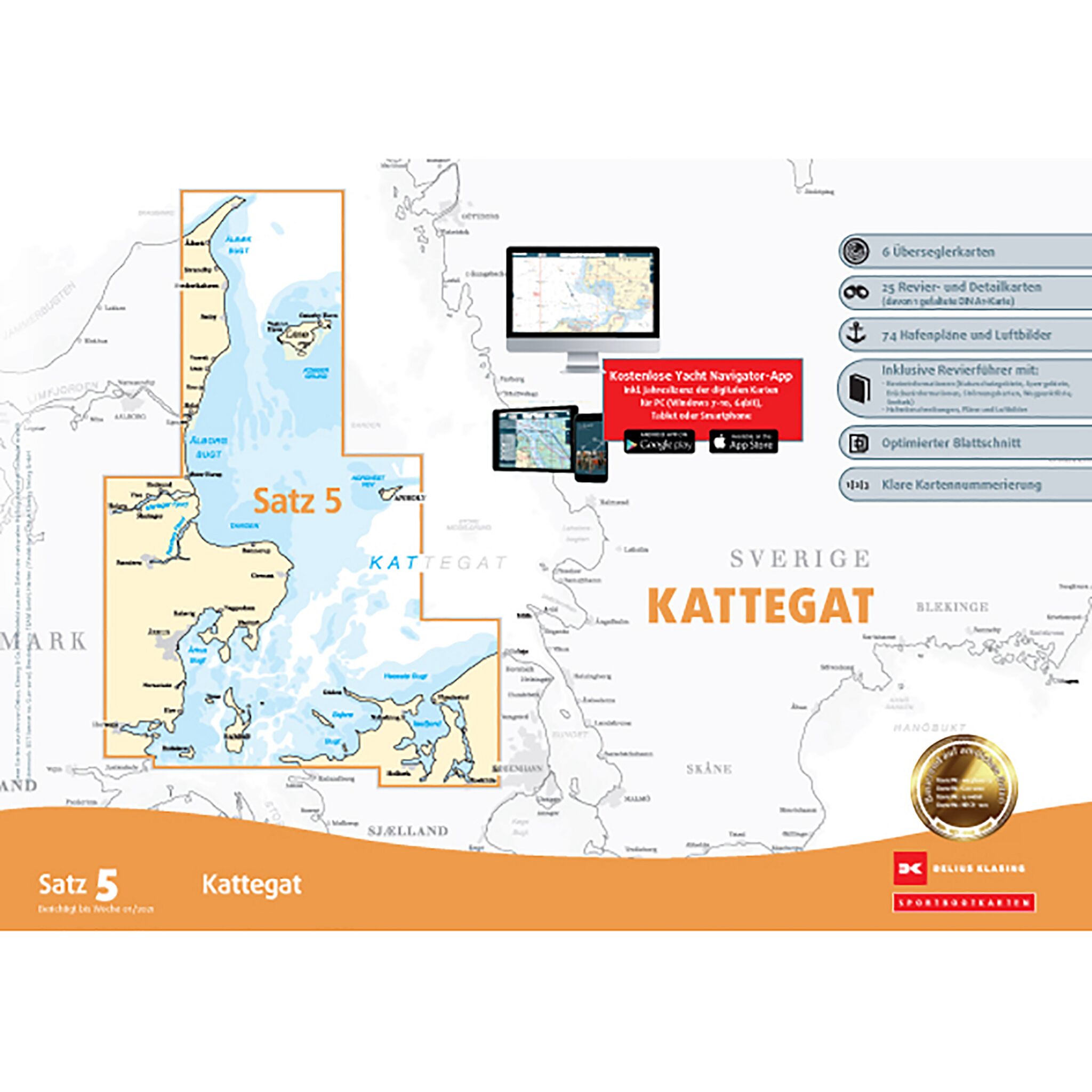Delius Klasing Sportbootkartensatz 5 \Kattegat\ 2023"""""""