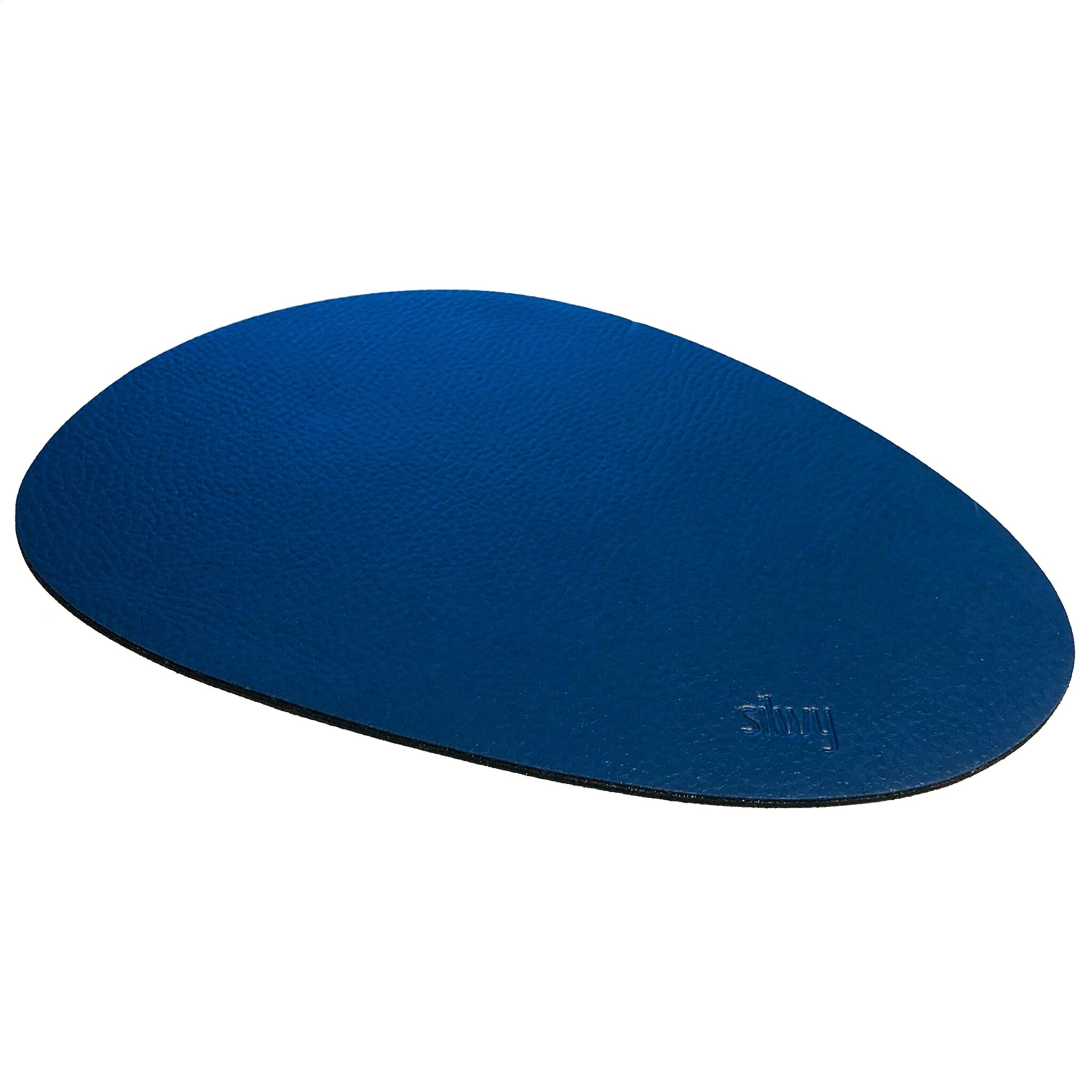 silwy 2er-Set Metall-Nano-Gel-Pads (freie Form) mit Leder-Coating, blau