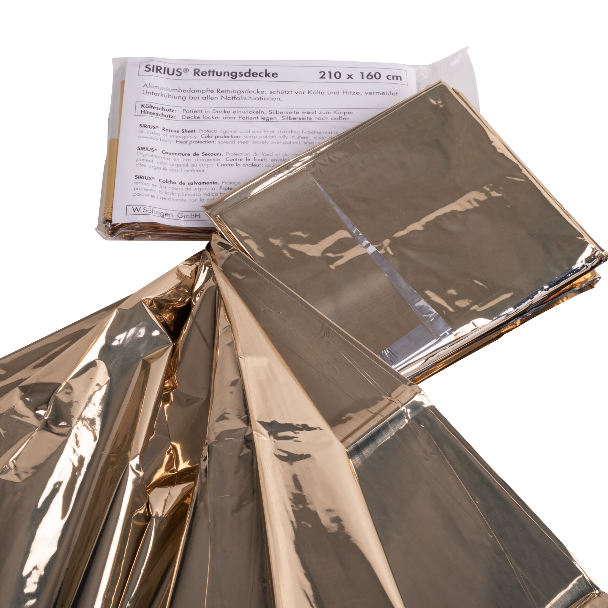 SIRIUS® Rettungsdecke, gold-/silber, aluminiumbedampfte Folie, 210